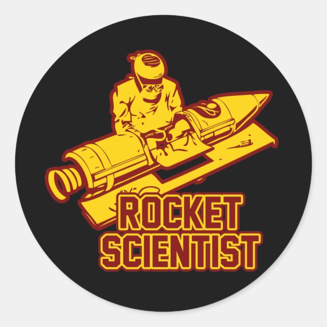Raketenwissenschaftler Runder Aufkleber (Vorderseite)