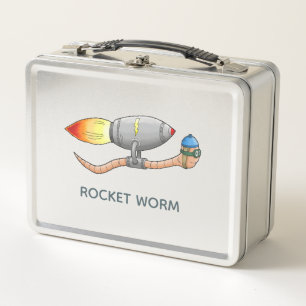 Raketenwurm Metall Brotdose