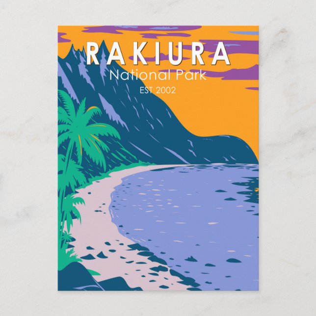 Rakiura Nationalpark Neuseeland Vintag Postkarte (Vorderseite)