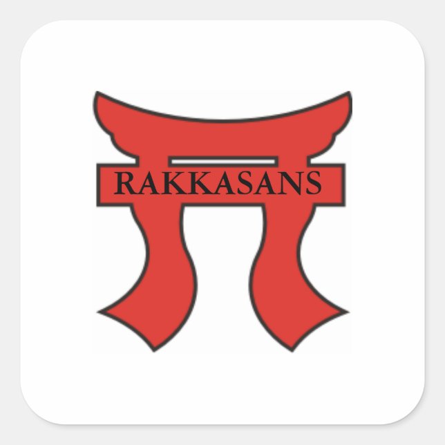 RAKKASANS auf Torri Quadratischer Aufkleber (Vorderseite)