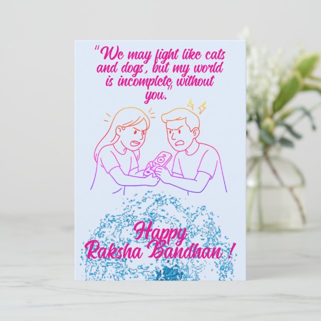 Raksha Bandhan Card Feiertagskarte (Stehend Vorderseite)