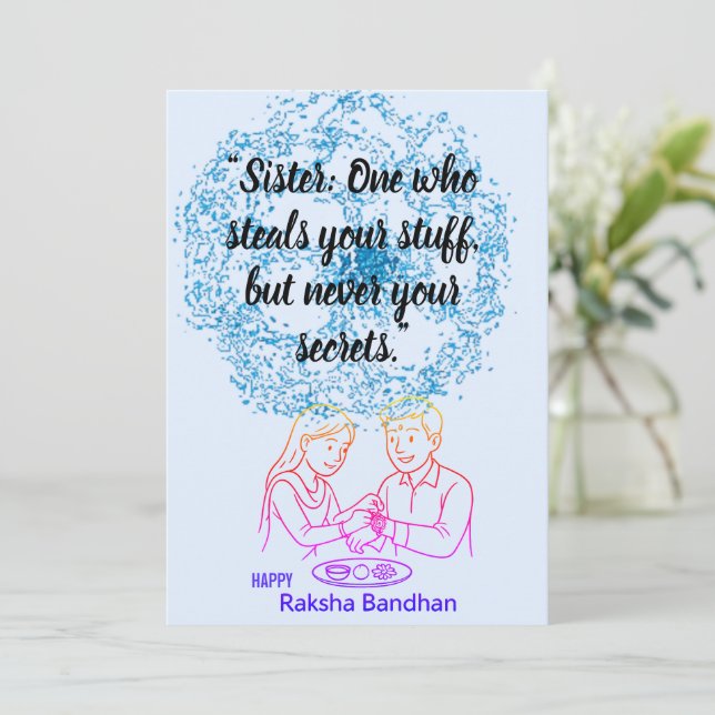 Raksha Bandhan Card Feiertagskarte (Stehend Vorderseite)