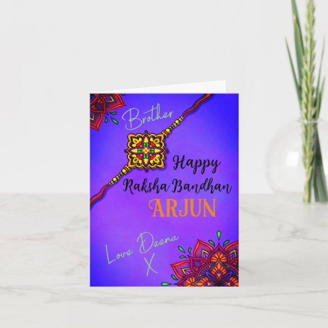 Raksha Bandhan Faltkarte Karte (Vorderseite)
