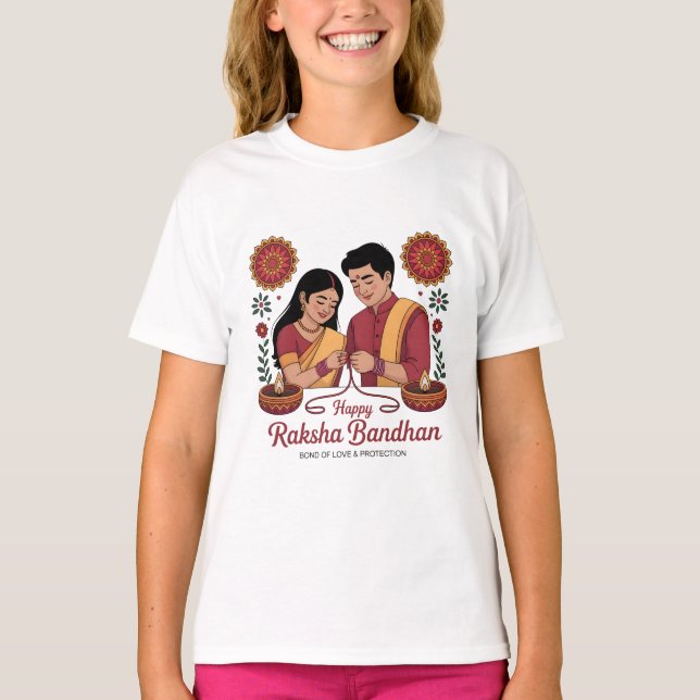 Raksha Bandhan  Girls' Tri-blend T-Shirt (Vorderseite)