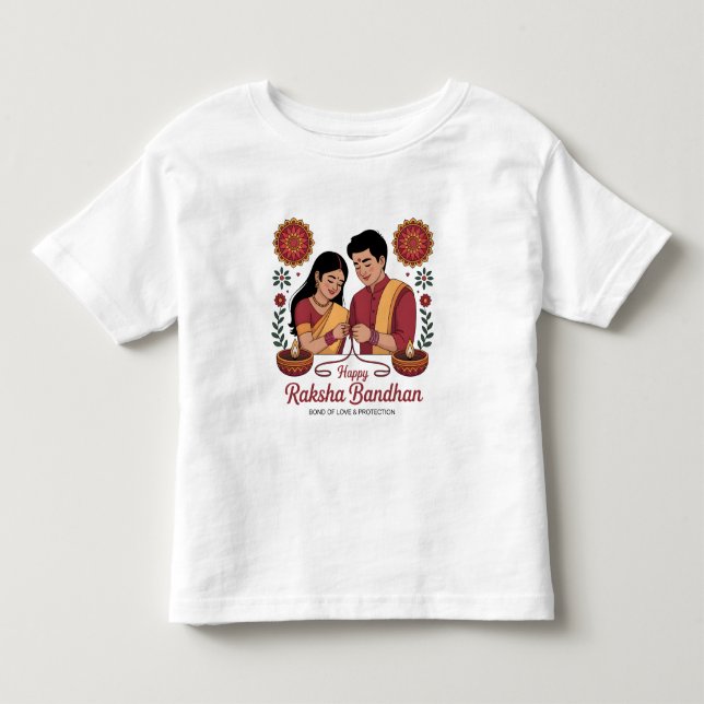 Raksha Bandhan Kleinkind Feinjersey T-Shirt (Vorderseite)