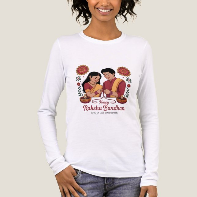 Raksha Bandhan Langarmshirt für Damen Tri-Blend Shirt (Vorderseite)