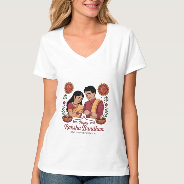 Raksha Bandhan  Womens V-Neck T-Shirt (Vorderseite)