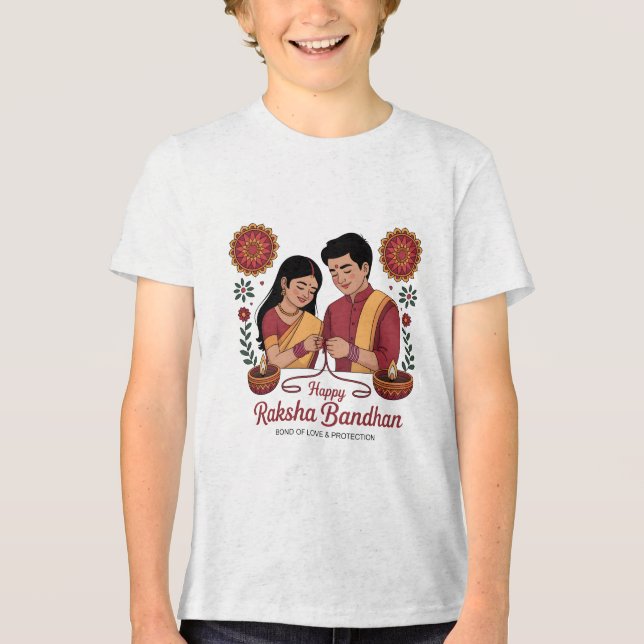 Raksha Bandhan  Youth Tri-blend T-Shirt Tri-Blend Shirt (Vorderseite)