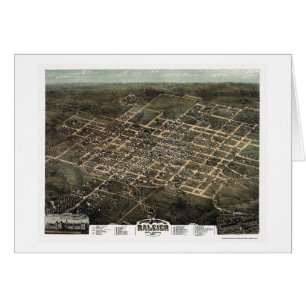 Raleigh, carte panoramique d'OR - 1872