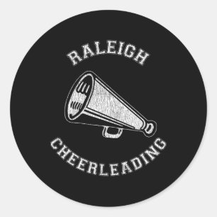 Raleigh Cheer gestresster Retro-Cheerleader 90er Runder Aufkleber