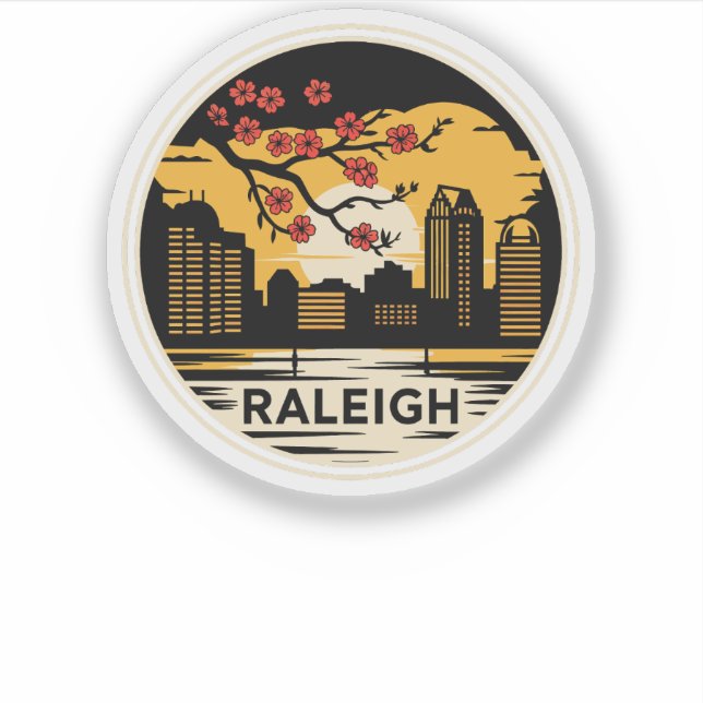 Raleigh City North Carolina USA Aufkleber (Vorderseite)