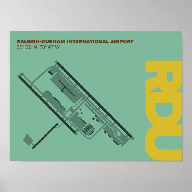 Raleigh-Durham Airport (RDU) Diagramm Poster (Vorne)