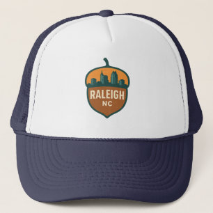 Raleigh NC Skyline Acorn Design - Modernes NC Truckerkappe
