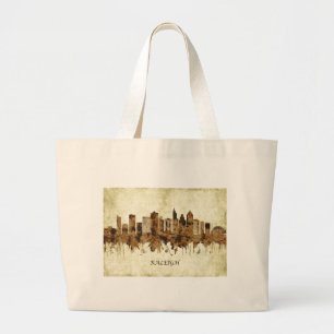 Raleigh North Carolina Cityscape Jumbo Stoffbeutel