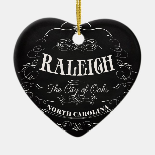 Raleigh, North Carolina - die Stadt der Eichen Keramik Ornament (Vorne)