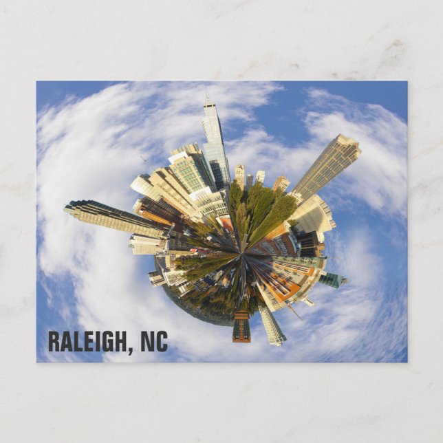 Raleigh North Carolina Einzigartiges City Skyline  Postkarte (Vorderseite)
