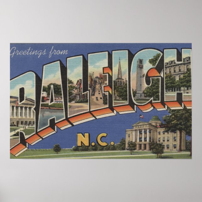 Raleigh, North Carolina - Große Briefszenen Poster (Vorne)