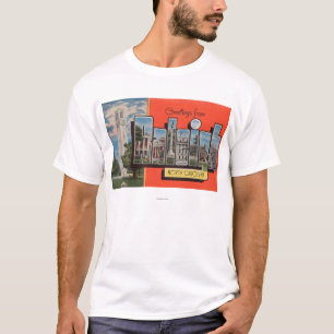 Raleigh, North Carolina - große Buchstabe-Szenen T-Shirt