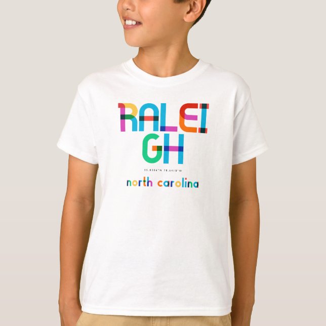 Raleigh North Carolina Mid Century, Pop Art, T-Shirt (Vorderseite)