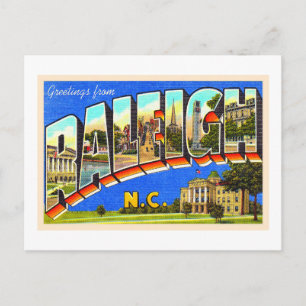 Raleigh North Carolina NC Grande lettre Carte post