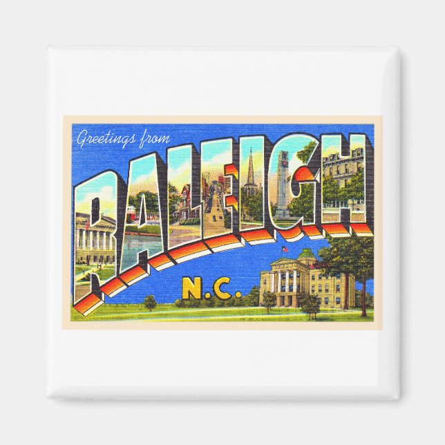 Raleigh North Carolina NC Großer Brief Postkarte Magnet (Vorne)
