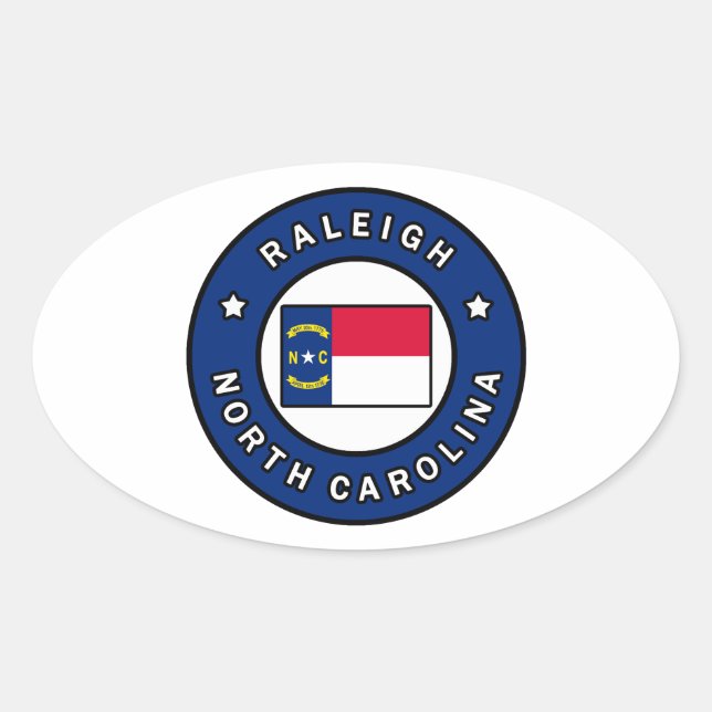 Raleigh North Carolina Ovaler Aufkleber (Vorderseite)