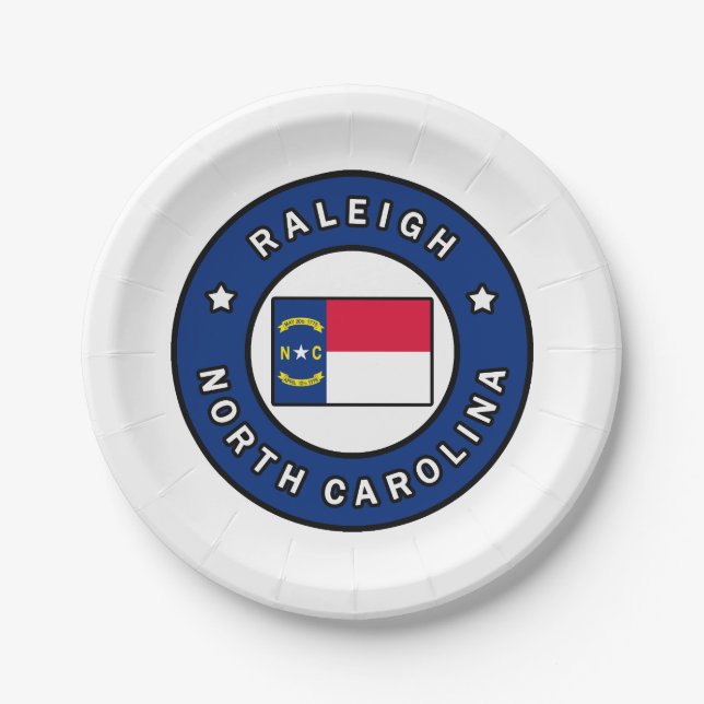 Raleigh North Carolina Pappteller (Vorderseite)