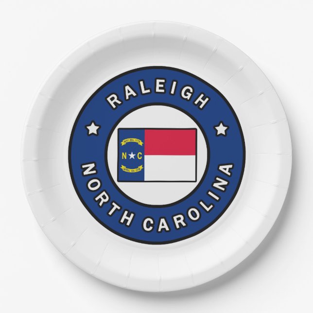 Raleigh North Carolina Pappteller (Vorderseite)