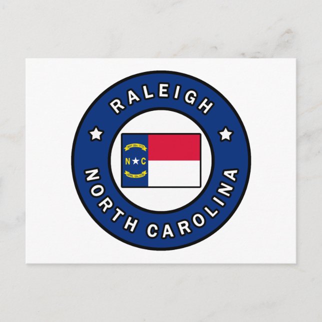 Raleigh North Carolina Postkarte (Vorderseite)