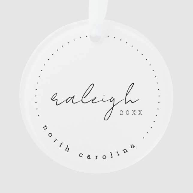 Raleigh North Carolina Travel USA Simple Ornement (devant)