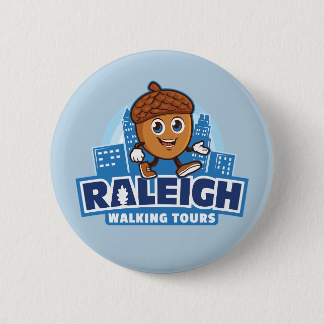 Raleigh Walking Tours Niedlich Acorn Button (Vorderseite)