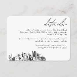 Raleigh Wedding Hotel Zimmerblock Details Begleitkarte