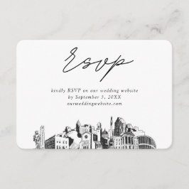 Raleigh Wedding Minimalistisch Sketch UAWG Begleitkarte