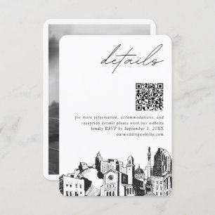 Raleigh Wedding Modern Details QR Code Begleitkarte