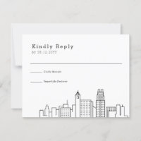 Raleigh Wedding | Stilisierte Skyline-UAWG