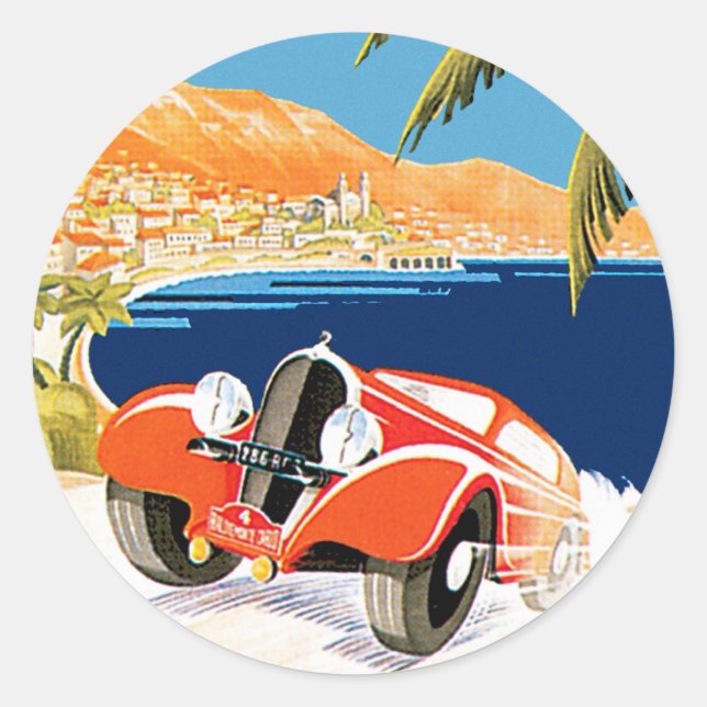 Rallye Automobile de Monte Carlo Runder Aufkleber (Vorderseite)