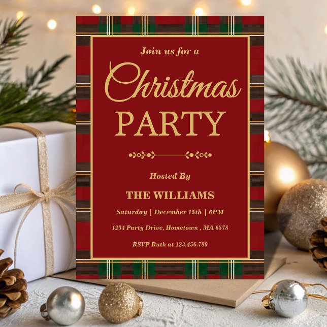 Ralph Lauren Tartan Plaid Christmas Party Einladung (Von Creator hochgeladen)