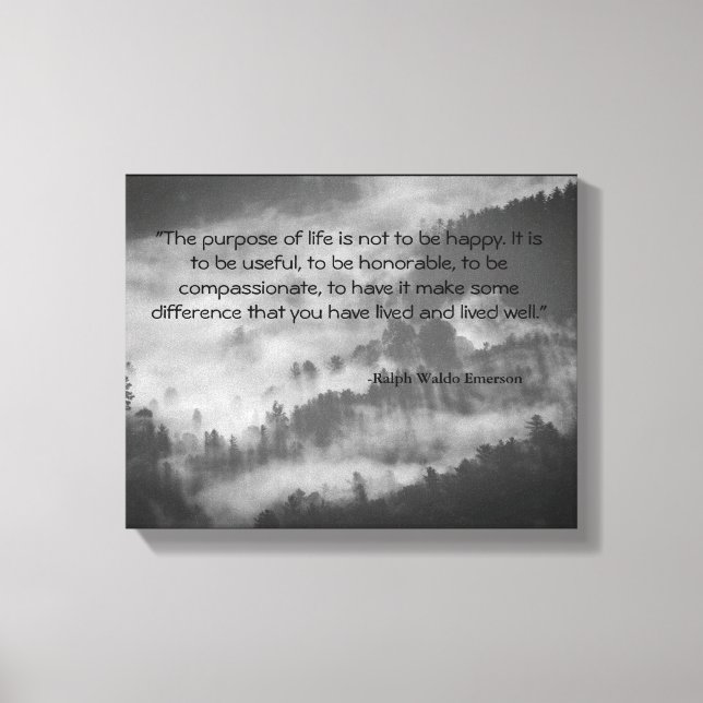 Ralph Waldo Emerson Quote Leinwand Art Black & Whi (Vorderseite)