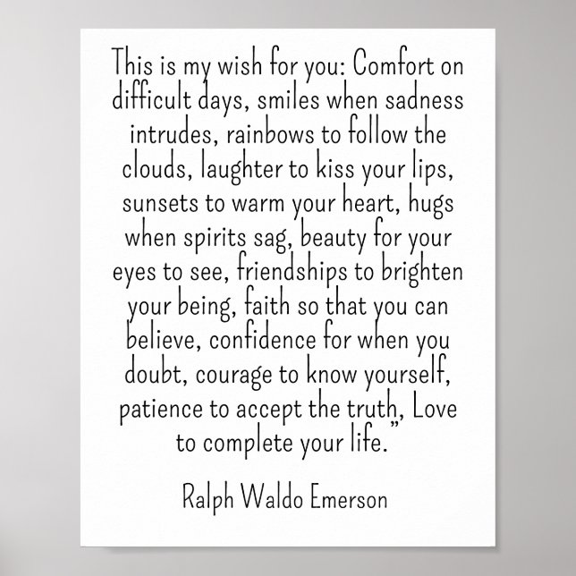Ralph Waldo Emerson quote - this is my wish Poster (Vorne)