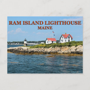 Ram Island Lighthouse, Maine Postcard Postkarte