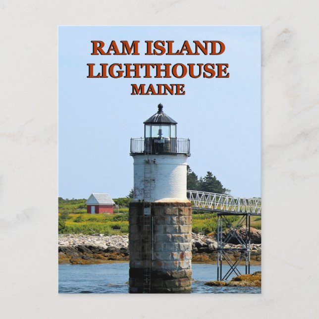 Ram Island Lighthouse, Maine Postcard Postkarte (Vorderseite)