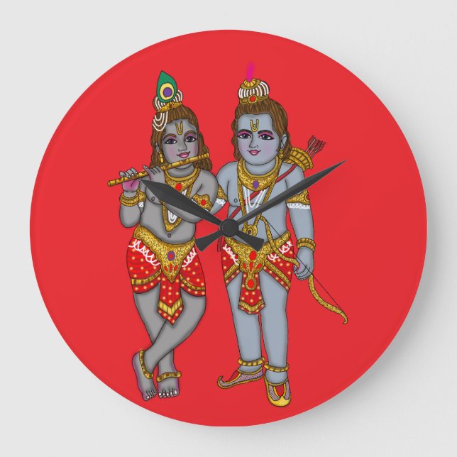 Ram & Krishna Wanduhr (Vorderseite)