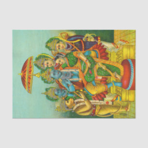 Ram Panchayatan Embellished von Raja Ravi Varma Seidenpapier