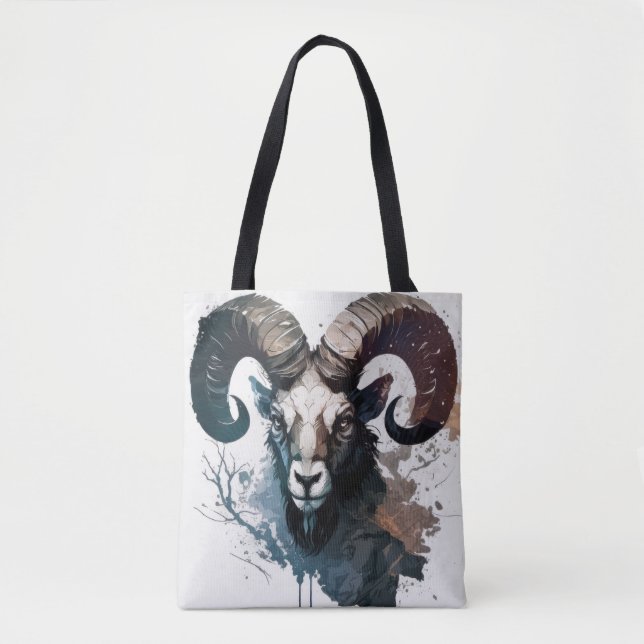 Ram Portrait Tiermalerei Kunst, Dichtung und Musik Tasche (Vorderseite)