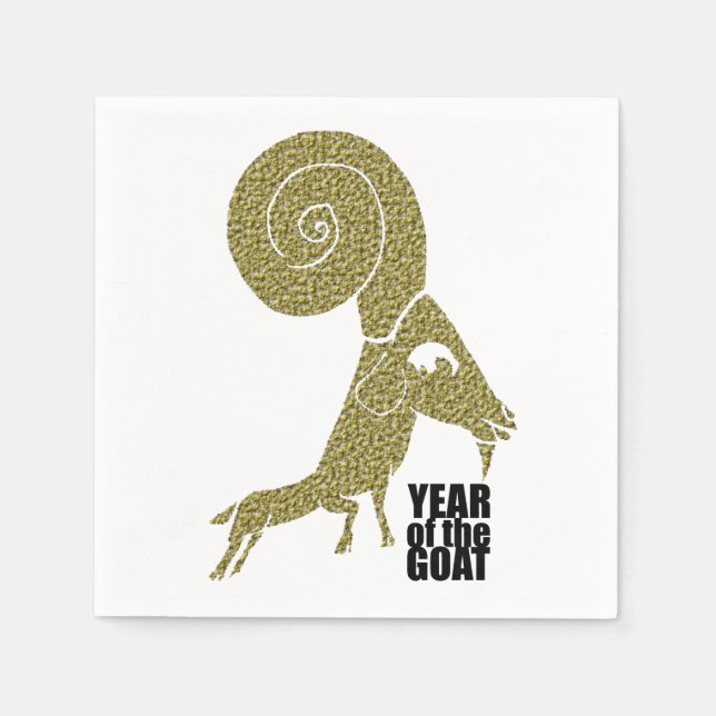 Ram Sheep Goat Year 2015 - Paper Napkins Serviette (Vorderseite)