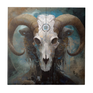 Ram Skull Surreal Fantasy Art Fliese