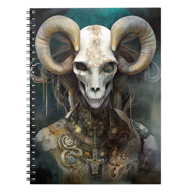 Ram Skull Surreal Fantasy Art Notizblock (Vorderseite)