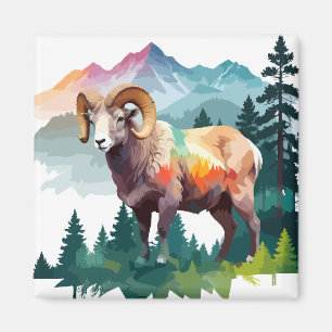 Ram Vector Art Animal in der majestätischen Natur Magnet