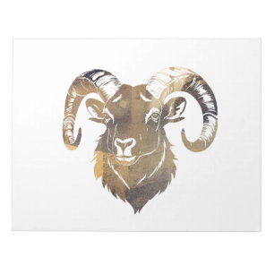 Ram Wildlife Nature Illustration Silhouette Style Notizblock