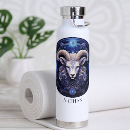 Ram Zodiac Symbol Celestial Galaxy Fantasy Aries Trinkflasche